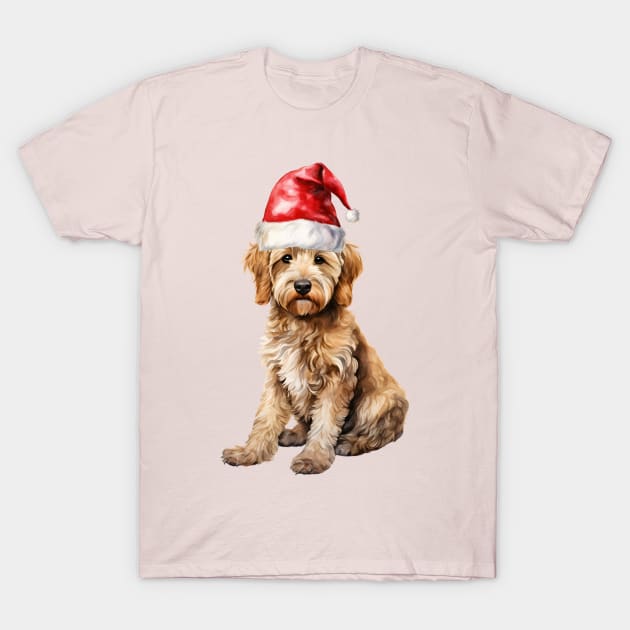 Goldendoodle Santa T-Shirt by rmcbuckeye